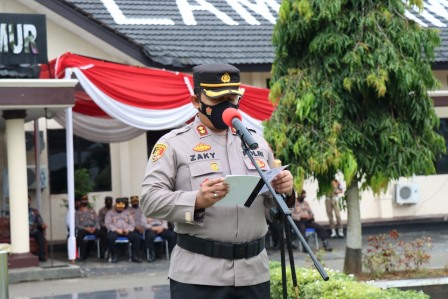 Foto, Kapolres Pimpin Apel Gelar Pasukan Operasi Ketupat Di Lampung Timur