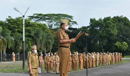 Foto, Bupati Lampung Timur, Himbau Seluruh Jajarannya ASN Melaksanakan Apel Pagi Setiap Senin Secara Rutin